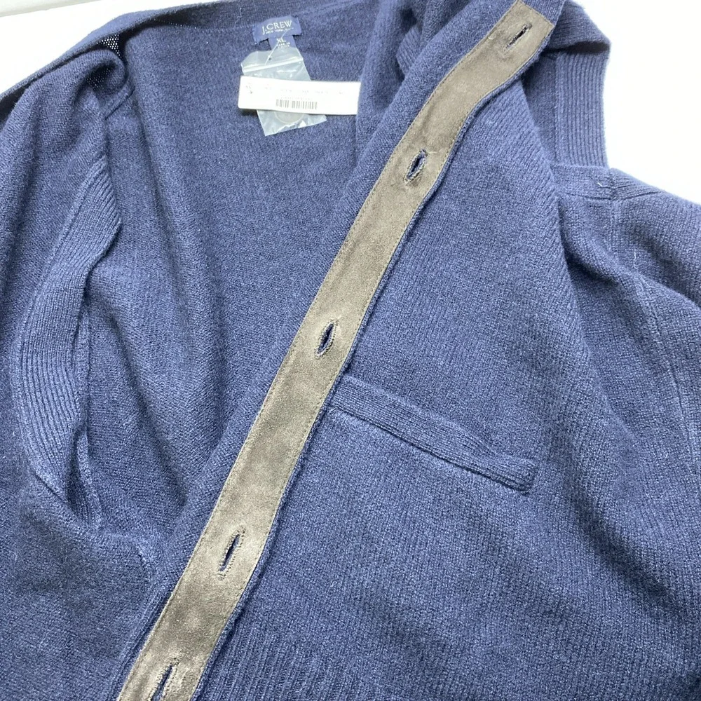 J Crew Lambswool Button Sweater Vest Mens XL Navy Blue Preppy Casual Grandpacore